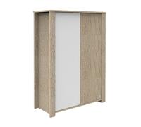 Armoire 2 portes Sauthon - 130 x 58 x 191cm - Bois et blanc