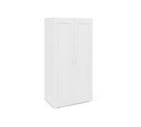 Armoire 2 portes VITO blanc penderie 80 cm avec étagères rangement maxi capacité
