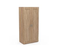 IDMARKET Armoire 2 portes VITO hêtre penderie 80 cm avec étagères rangement maxi capacité