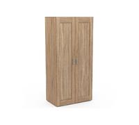 IDMarket – Armoire 2 portes VITO hêtre penderie 80 cm avec étagères maxi capacité