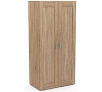 IDMarket – Armoire 2 portes VITO hêtre penderie 80 cm avec étagères maxi capacité