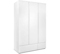 Armoire 3 Portes 2 Tiroirs Blanc- L120 X H191 X P55 Cm Blanc