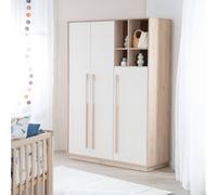 Armoire 3 portes 4 niches elva cachemire - noyer de virginie TU