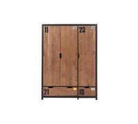 Armoire 3 Portes "Alex" 200cm Marron & Noir
