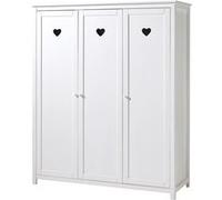 Armoire 3 portes bois laqué blanc Coeur Blanc G