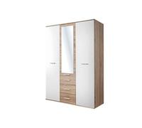 Armoire 3 Portes "Dino" 191cm Chêne & Blanc