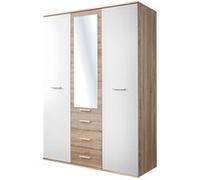 Armoire 3 Portes "Dino" 191cm Chêne & Blanc Blanc G