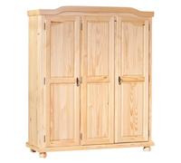 Armoire 3 Portes en Bois ""Cardaillac"" 150cm Naturel