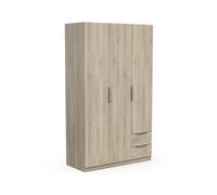Armoire 3 Portes Et 2 Tiroirs - L119,4 Cm Marron