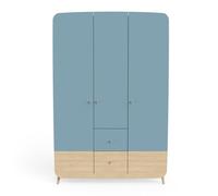 Armoire 3 Portes Et 4 Tiroirs Bleu