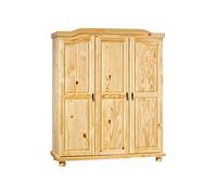 OLIVER - Armoire 3 Portes + Penderie Bois Massif Naturel