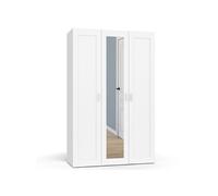 Armoire 3 portes VITO blanc penderie 120 cm avec étagères