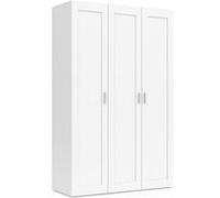 IDMARKET Armoire 3 portes VITO blanc penderie 120 cm avec étagères