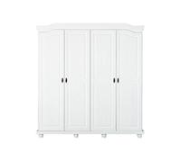 Armoire 4 Portes Bois Massif Blanc - NEDER -