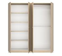 Armoire 4 portes L181 cm - 181 cm X 60 cm X 200 cm - TULLE Chêne
