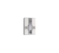 Wimex Armoire VOLOS 5 portes battantes miroir 4 tiroirs Blanc et gris clair L135xP58xH199 cm