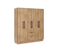 Armoire 6 portes et 2 tiroirs - L162 cm - Coloris : Naturel - FEOVA