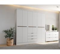 Armoire 6 portes et 3 tiroirs - L180 cm - Blanc - PEROLI