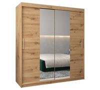 Armoire à 2 Portes Coulissantes avec Miroir, Tringle et Étagères - ABIKSMEBLE Tokyo 1 180 - 180x200x62 cm Artisan