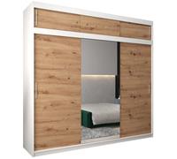 Armoire à 3 Portes Coulissantes avec Miroir, Tringle, Étagères et Extenstion - ABIKSMEBLE Tokyo 1 250 - 250x240x62 cm Blanc,