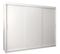 Armoire à 3 Portes Coulissantes avec Tringle et Étagères - ABIKSMEBLE Tokyo 250 - 250x200x62 cm - Blanc