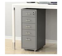 Armoire à 5 tiroirs verrouillables en métal pour dossiers juridiques/lettres/A4 entièrement assemblée sous le bureau avec roulettes Modèle B 1,4 mm d'épaisseur