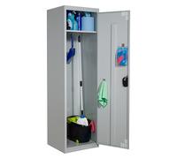 Armoire à balai 1 colonne - gris clair