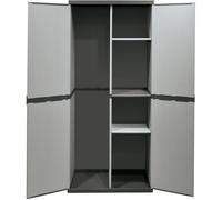 Armoire à balais haute avec deux portes en plastique pour l'extérieur et le jard