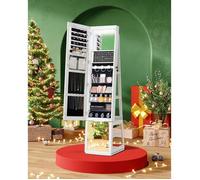 Armoire à bijoux 16 LEDs, 160cm organisateur de bijoux sur pied avec base rotative à 360°