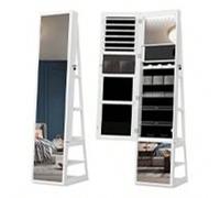 Armoire à bijoux 16 LEDs, 160cm organisateur de bijoux sur pied avec base rotative à 360°, miroir verrouillable sur toute la longueur À propos de cet article1.[360° Rotating HD Glass Mirror]With a ful