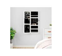 vidaXL Armoire à bijoux avec miroir et éclairage LED mural blanc