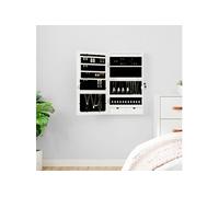 vidaXL Armoire à bijoux avec miroir et éclairage LED mural blanc Multicolore