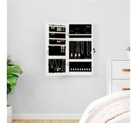 Armoire à bijoux avec miroir et éclairage LED mural blanc