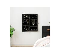 vidaXL Armoire à bijoux 353248 avec miroir et éclairage LED mural noir