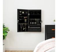 Armoire à Bijoux avec Miroir et Éclairage LED Mural Rangement Chambre vidaXL