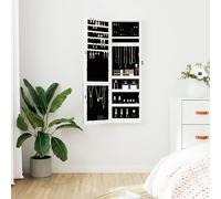 Armoire à Bijoux avec Miroir et Éclairage LED Mural Rangement Chambre vidaXL