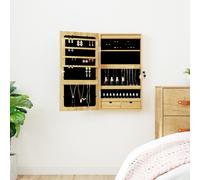 Armoire à Bijoux avec Miroir et Éclairage LED Mural Rangement Chambre vidaXL
