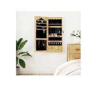 vidaXL Armoire à bijoux avec miroir murale 37,5x10x90 cm Multicolore