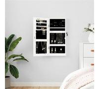 Armoire à bijoux avec miroir murale blanc 30x8,5x67 cm Blanc G