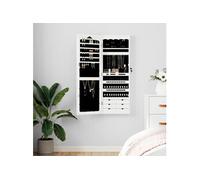 vidaXL Armoire à bijoux murale avec miroir blanc 37,5x10x106 cm