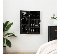 vidaXL Armoire à bijoux murale avec miroir noir 30×8,5×67 cm 353209