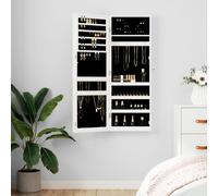vidaXL Armoire à bijoux murale avec miroir blanc 37,5 x 10 x 67 cm