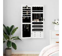 vidaXL Armoire à bijoux murale avec miroir blanc 37,5x10x106 cm
