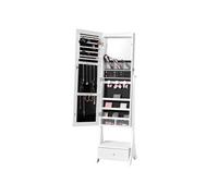 Armoire à Bijoux Avec Miroir Organisateur de Bijoux Avec Rangement Tiroir Blanc