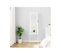 Armoire à bijoux miroir avec lumières LED sur pied blanc353259