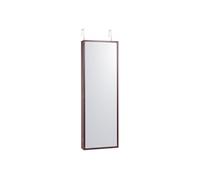 VEVOR Armoire à Bijoux Mural 108 cm, Organisateur de Bijoux avec Miroir et LED Intérieur, Meuble de Rangement pour Bijoux Verrouillable, Fixé au Mur ou à la Porte, avec Doublure en Velours, Marron