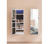 Armoire à Bijoux SONGMICS avec Miroir et 6 Lampes LED - Blanc