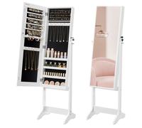 Armoire à Bijoux - SONGMICS - Miroir - Organiseur - Verrouillable - Blanc