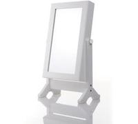 Armoire à bijoux sur pieds avec miroir pivotant 42 cm Blanc G