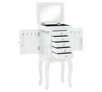 Vidaxl Armoire À Bijoux Sur Pieds Blanc Blanc